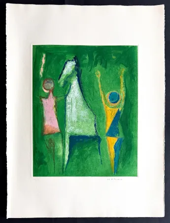 版画 Marini - Marino Marini (1901–1980) - MARINO FROM SHAKESPEARE I - Color drypoint etching and aquatint on paper - 1977