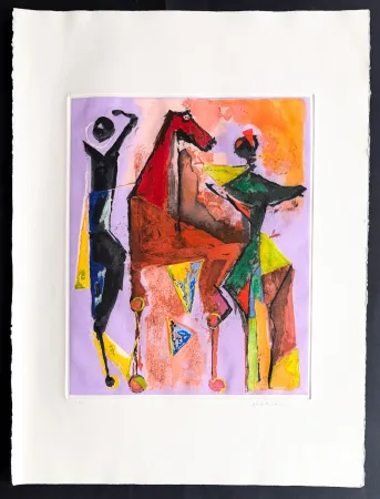 版画 Marini - Marino Marini (1901–1980) - MARINO FROM SHAKESPEARE I - Color drypoint etching and aquatint on paper - 1977