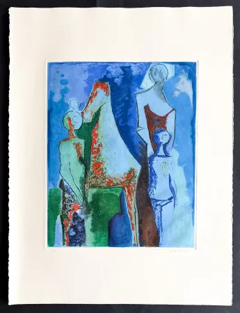 版画 Marini - Marino Marini (1901–1980) - MARINO FROM SHAKESPEARE I - Color drypoint etching and aquatint on paper - 1977