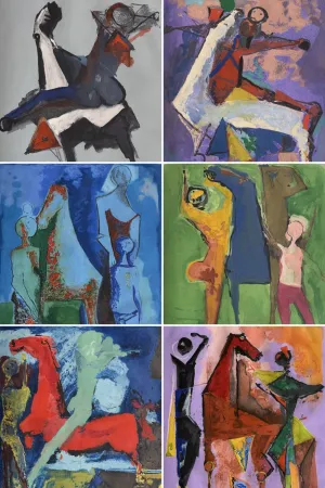 版画 Marini - Marino Marini (1901–1980) - MARINO FROM SHAKESPEARE I - Complete original folder containing 8 color drypoint etchings and aquatints on paper - 1977