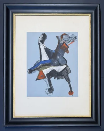 干刻版画 Marini - Marino Marini ( 1901 - 1980) - MARINO FROM SHAKESPEARE I - Etching, drypoint and aquatint in 19 colours - 1977