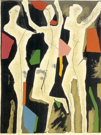 石版画 Marini - Personnages du Sacre du Printemps I