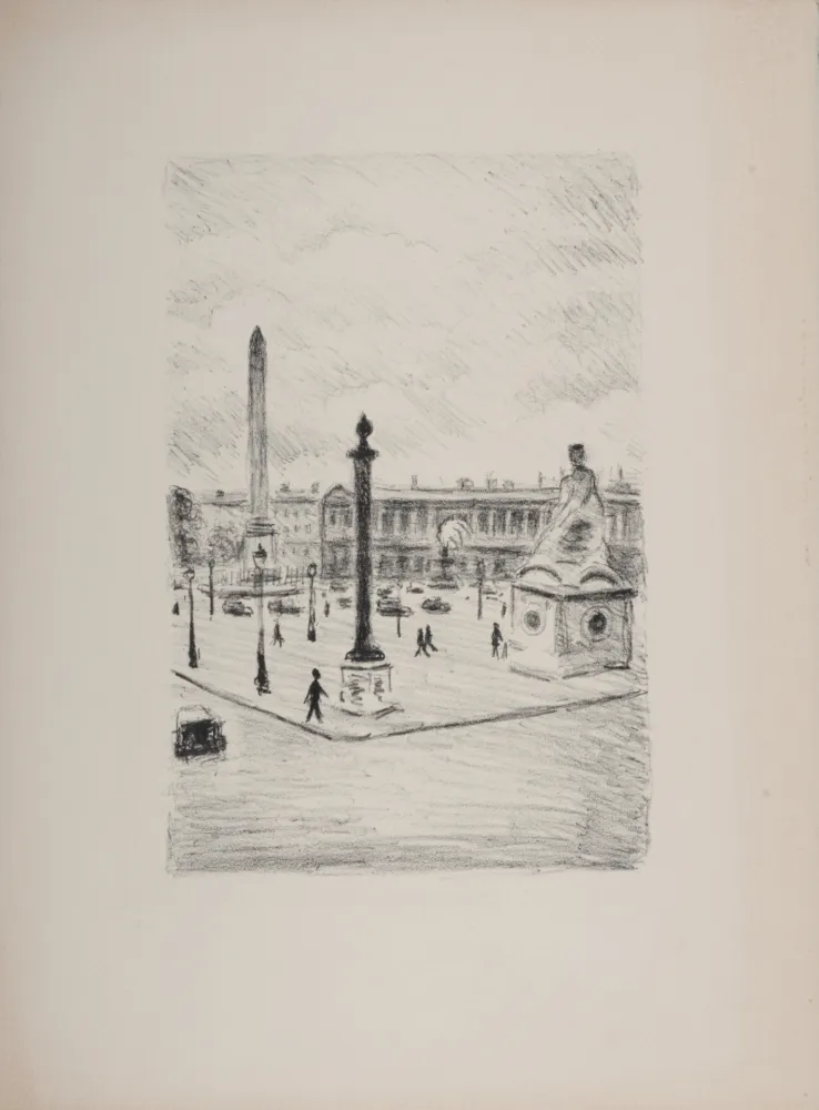 石版画 Marquet - La Place de la Concorde, 1950