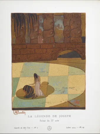 镂版印刷 Martin - La Légende de Joseph, Scène du IIe acte, 1914