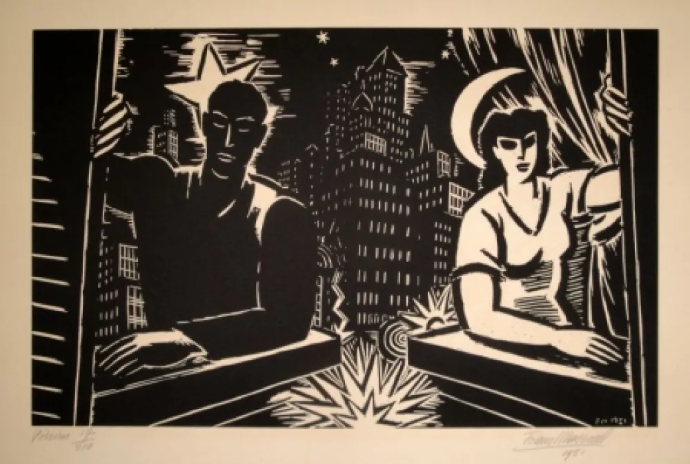 木刻 Masereel - Voisins
