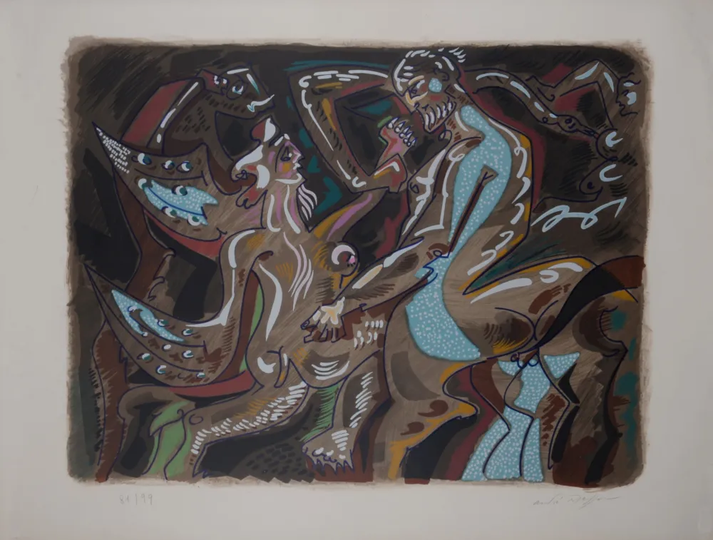 石版画 Masson - Atalante et le Centaure, circa 1970 - Hand-signed