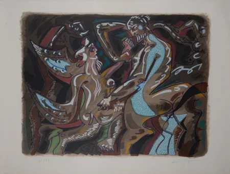 石版画 Masson - Atalante et le Centaure, circa 1970 - Hand-signed