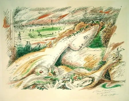 石版画 Masson - Dalia from “Je rêve” Portfolio