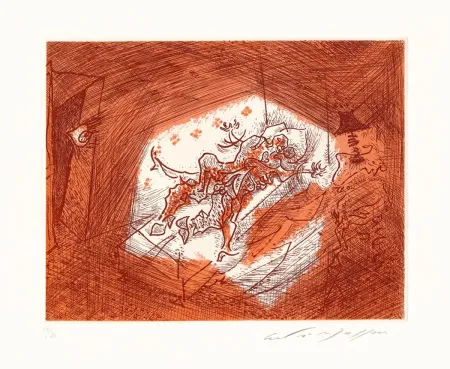 蚀刻版画 Masson - Dans l'alcôve