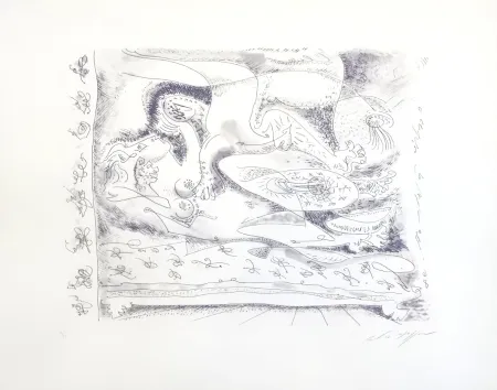 蚀刻版画 Masson - Dans l'alcove hantée