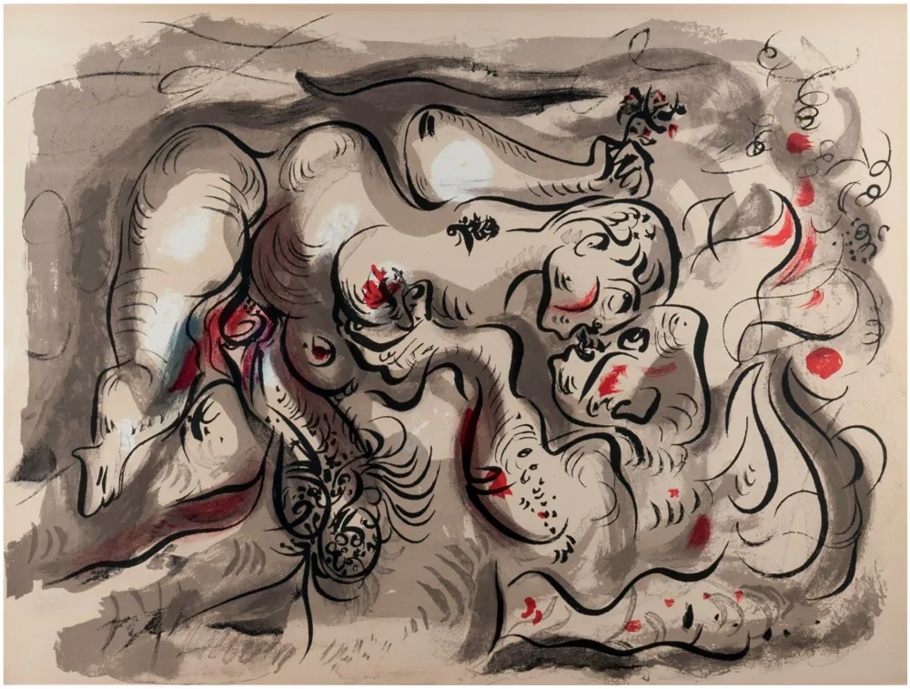 石版画 Masson - DESSINS ÉROTIQUES (portfolio de 20 lithographies). 1971.