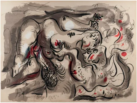 石版画 Masson - DESSINS ÉROTIQUES (portfolio de 20 lithographies). 1971.