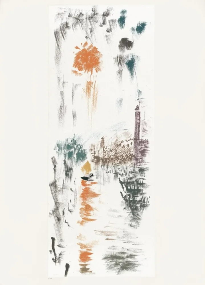 石版画 Masson - Le Bassin de St Marc (Voyage à Venise)