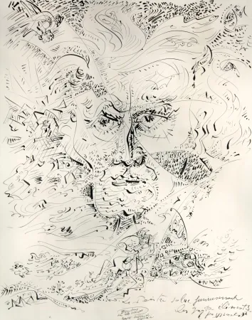 无技术 Masson - Le peintre salue furieusement les quatre éléments passionnels