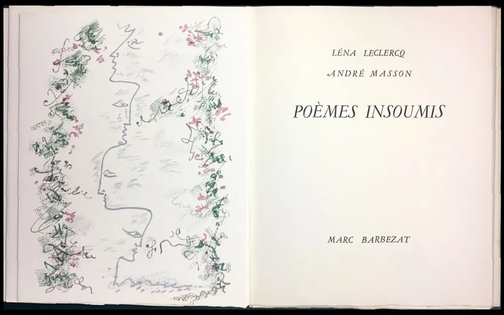 插图书 Masson - Léna Leclercq. POÈMES INSOUMIS. 8 lithographies en couleurs (1963)