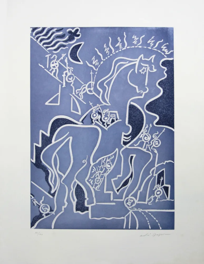 蚀刻版画 Masson - L’odyssée : Cheval de Troie