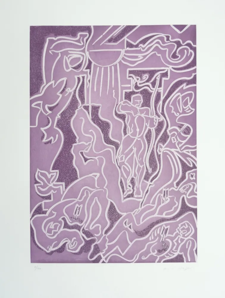 蚀刻版画 Masson - Massacre des prétendants