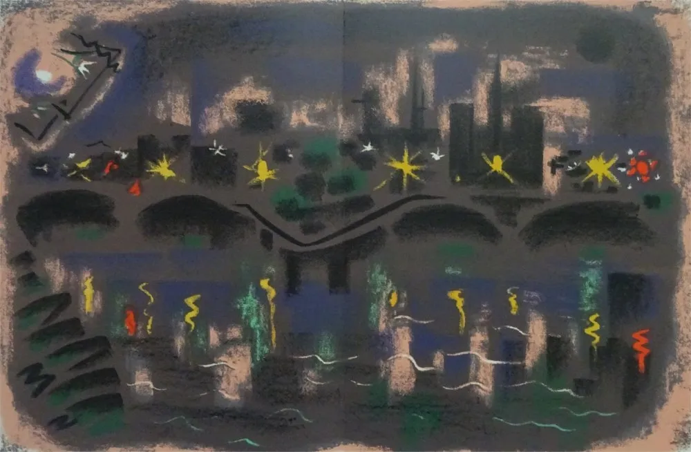 石版画 Masson - Paris at night
