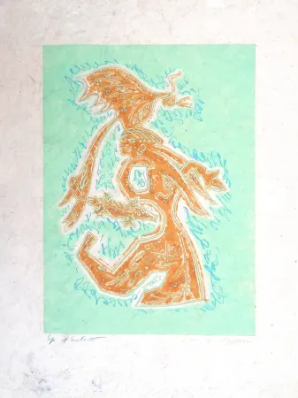 蚀刻版画 Masson - Personnage au crocodile