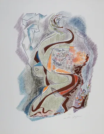 石版画 Masson - Sonnets de Louise Labé #1, 1972, Hand-signed!