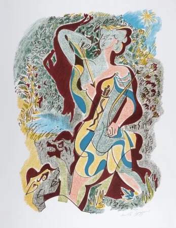 石版画 Masson - Sonnets de Louise Labé #4, 1972, Hand signed!