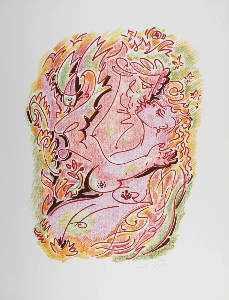 石版画 Masson - Sonnets de Louise Labé #6, 1972, Hand-signed!