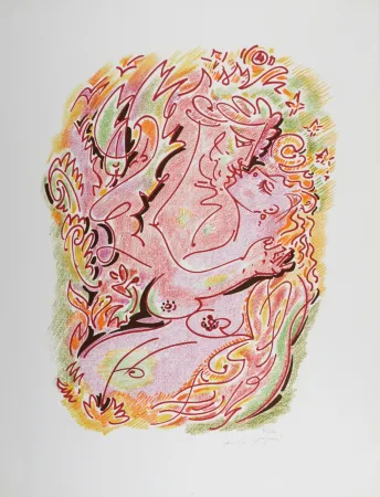 石版画 Masson - Sonnets de Louise Labé #6, 1972, Hand-signed!