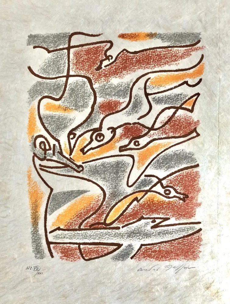 石版画 Masson - Une étoile de craie