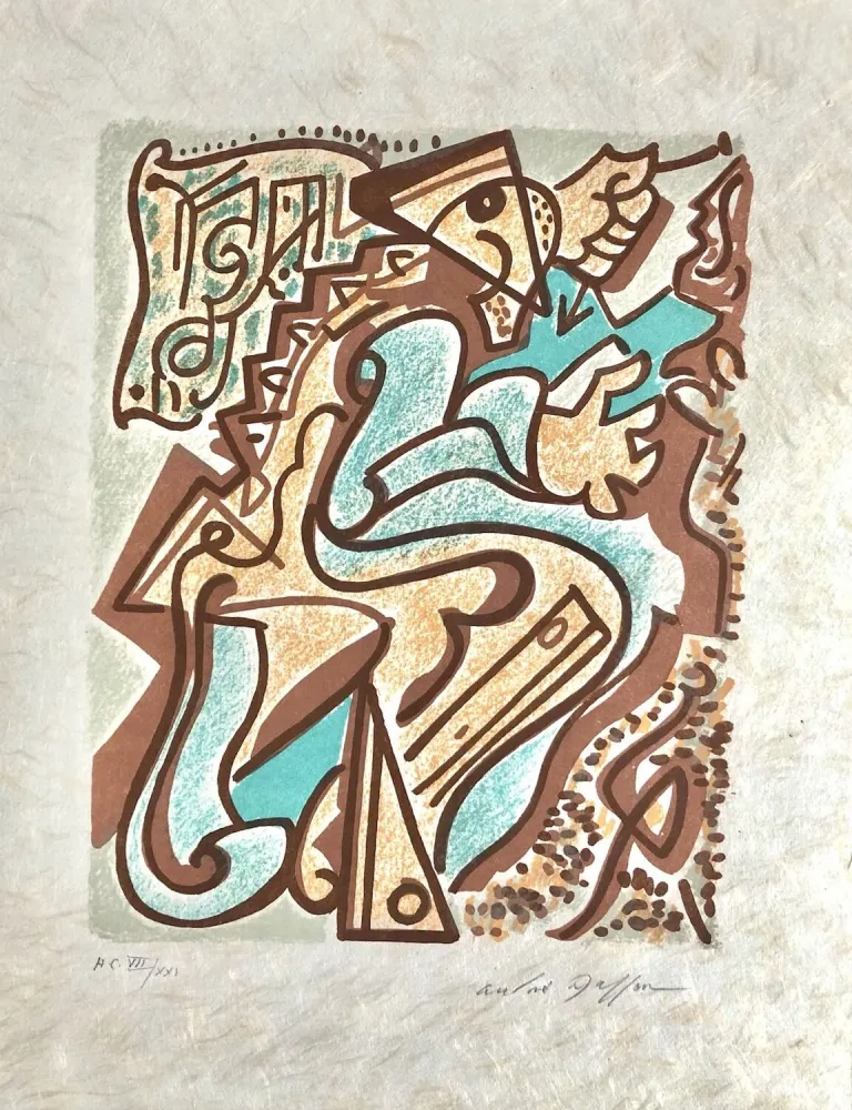 石版画 Masson - Une étoile de craie