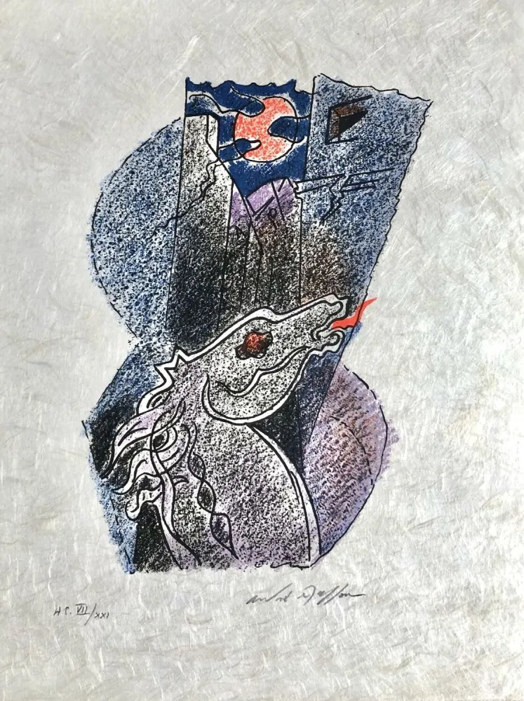 石版画 Masson - Une étoile de craie