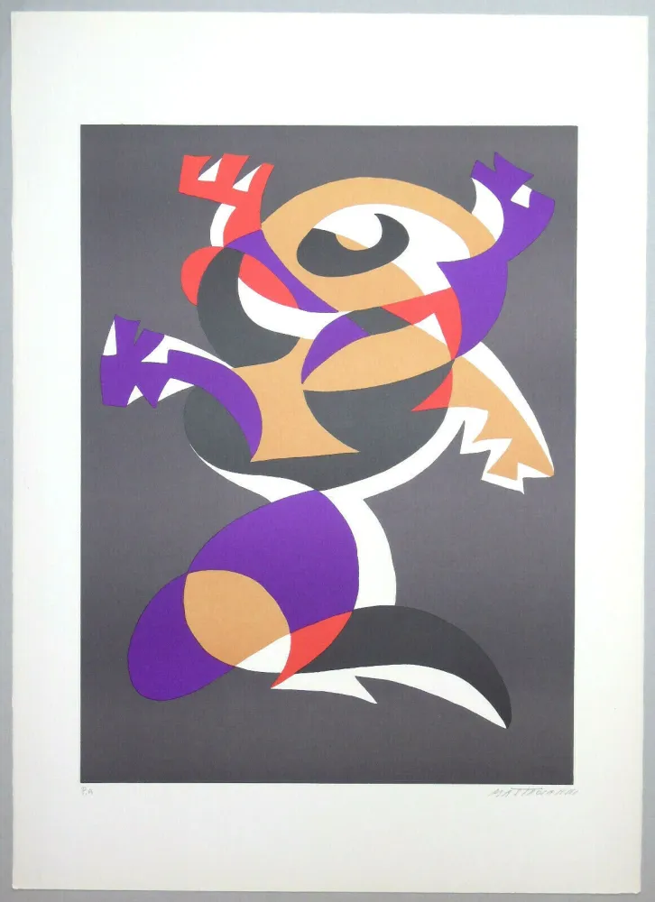 石版画 Mastroianni  - Composizione