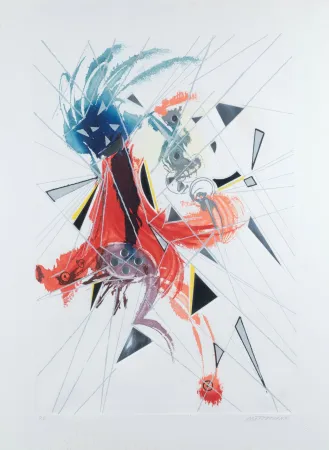 石版画 Mastroianni  - Composizione astratta