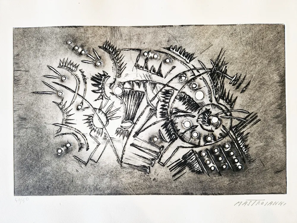 蚀刻版画 Mastroianni  - Senza titolo
