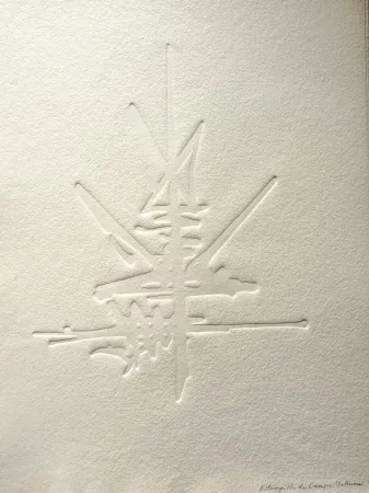 无技术 Mathieu - Georges Mathieu (1921-2012) - Composition abstraite2, Estampille signee a la main 