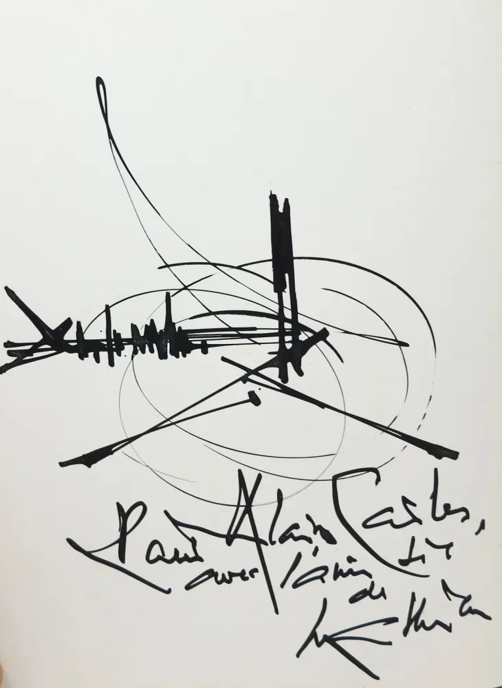 无技术 Mathieu - Georges Mathieu (1921-2012). Encre et pinceau. Signé. 