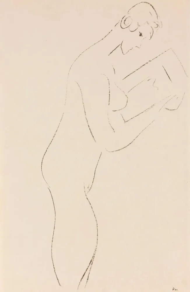 石版画 Matisse - 113-Year-Old Lithograph La Lecture, nu de profil