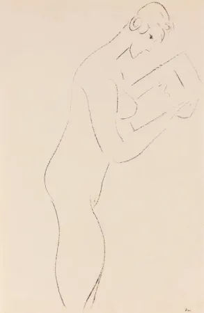 石版画 Matisse - 113-Year-Old Lithograph La Lecture, nu de profil
