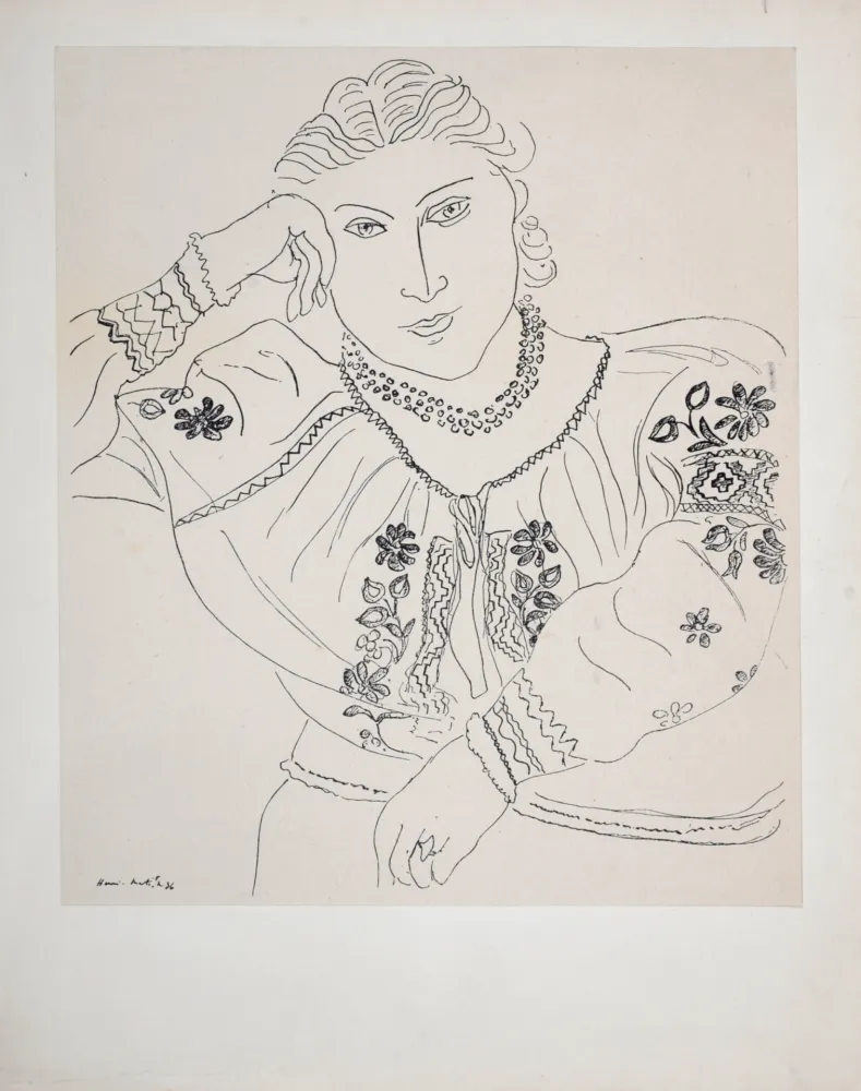 石版画 Matisse (After) - Étude pour La Religieuse portugaise, 1936