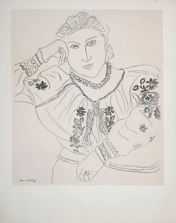 石版画 Matisse (After) - Étude pour La Religieuse portugaise, 1936