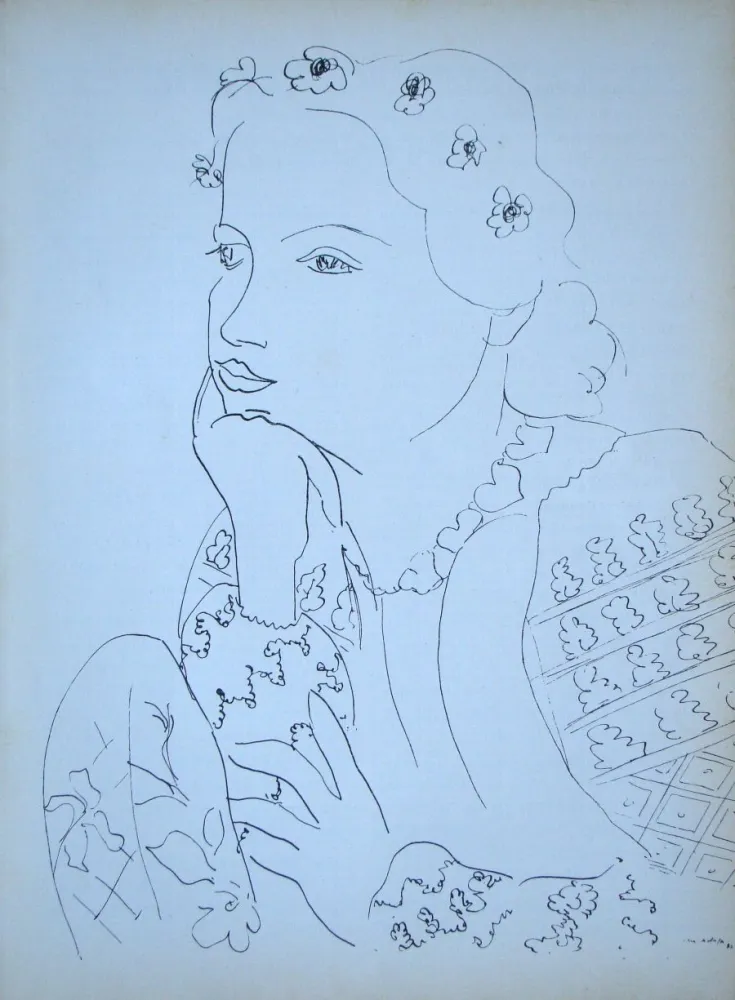 胶版印刷 Matisse (After) - Femme accoudée