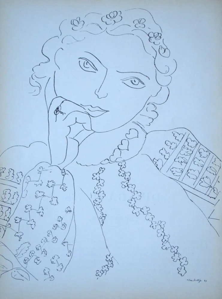 胶版印刷 Matisse (After) - Femme accoudée