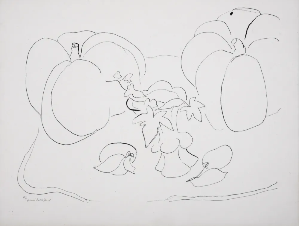 石版画 Matisse (After) - Nature morte aux citrouilles, 1943