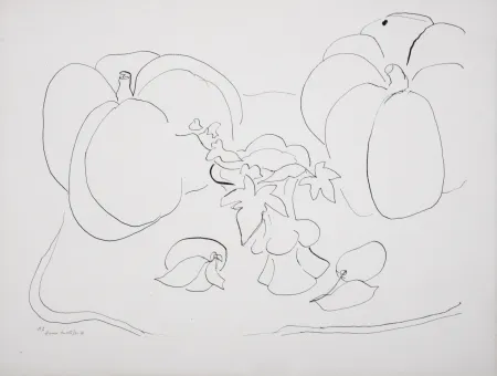 石版画 Matisse (After) - Nature morte aux citrouilles, 1943