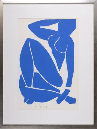 石版画 Matisse (After) - Nu Bleu III, 1958 - FRAMED