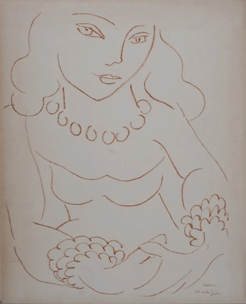 石版画 Matisse (After) - Portrait de femme