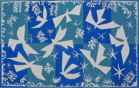 丝网印刷 Matisse - Colombes dans le ciel