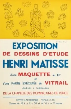 石版画 Matisse - Exposition de dessins d'étude ,Vence 