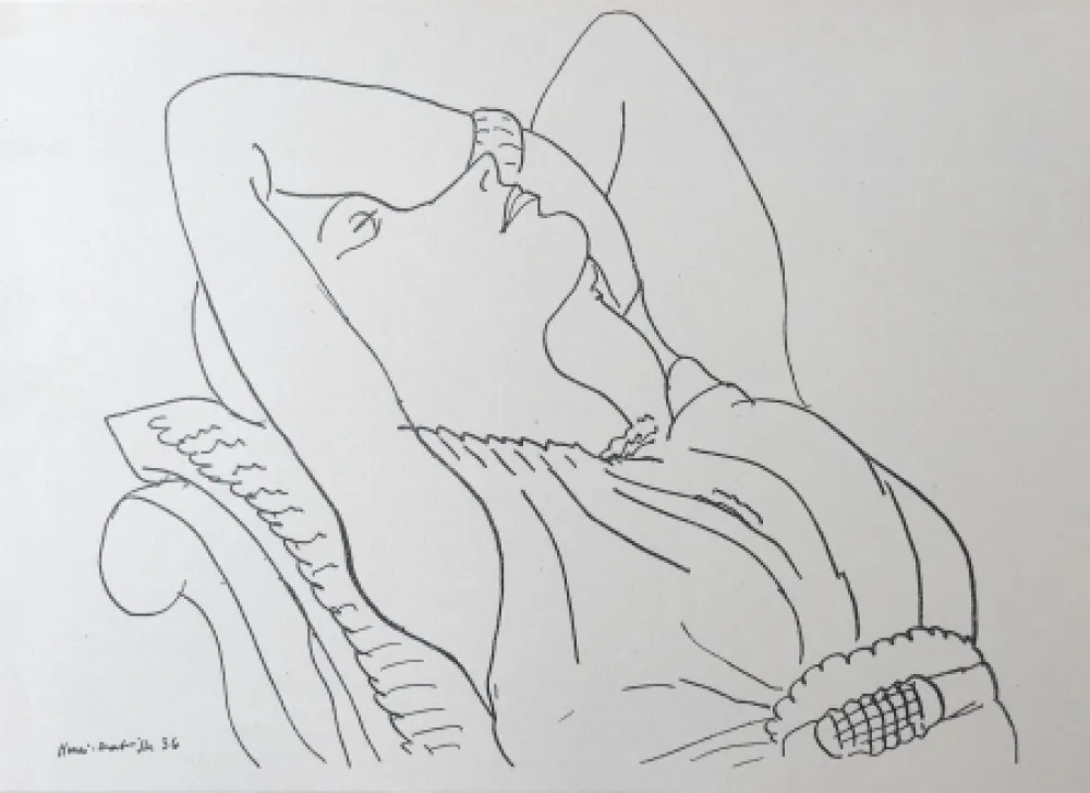 石版画 Matisse - Femme sur canapé