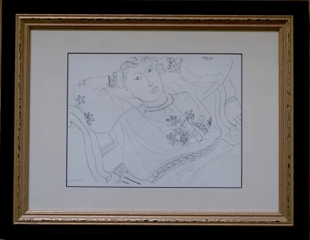 胶版印刷 Matisse - Femme sur chaise longue