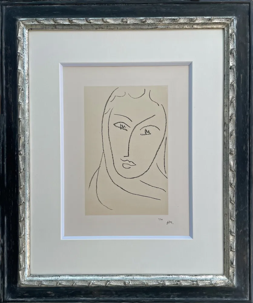 石版画 Matisse - Jeune Femme au Foulard